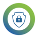 Icon: Grünes Sicherheitsschloss in Kreis mit blauem und grünem Farbverlauf