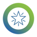 Icon: Grüner Stern in einem Kreis mit blauem und grünem Farbverlauf